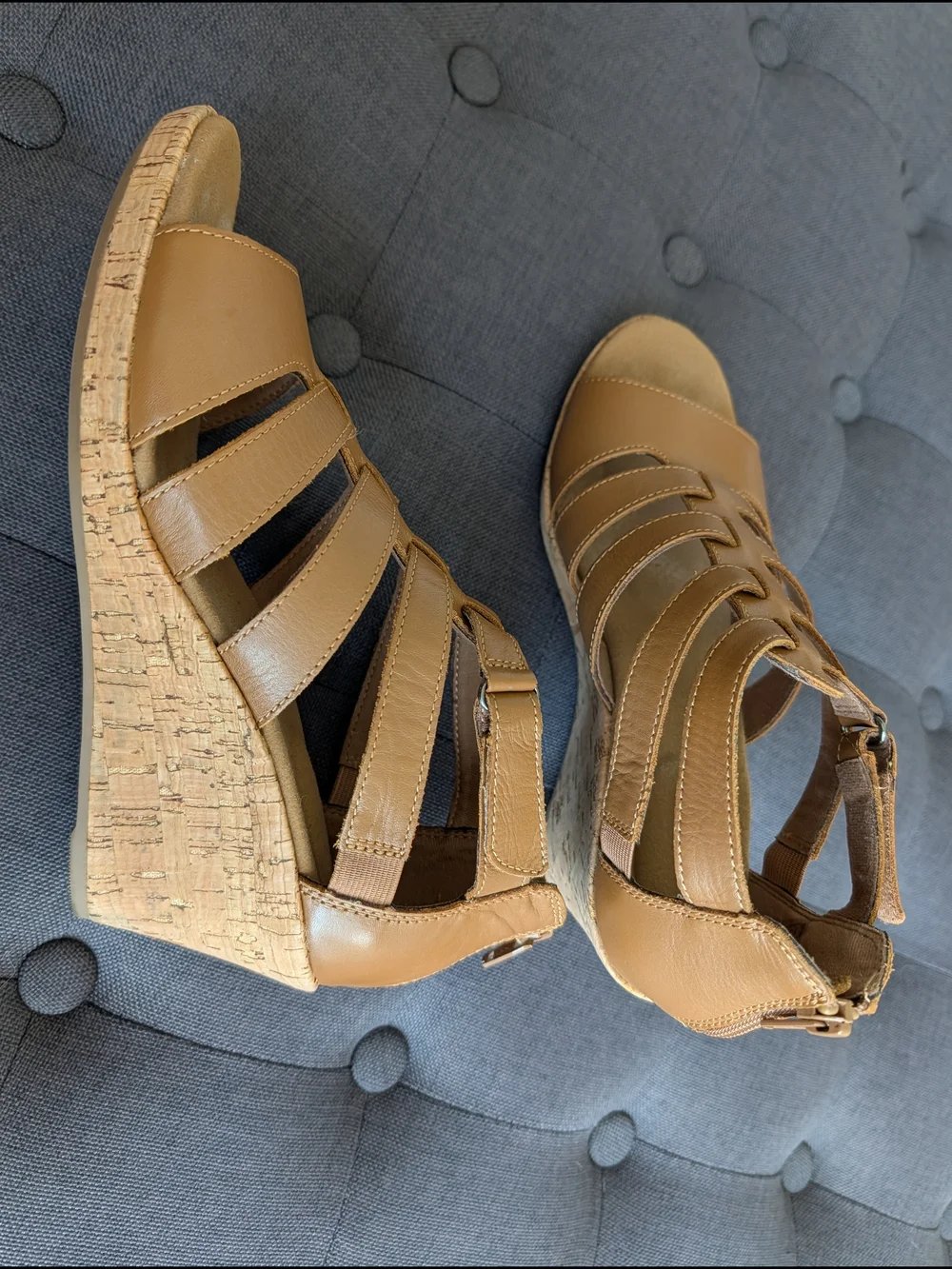 Rockport Tan Leather Strappy Sandals - Size 7.5W